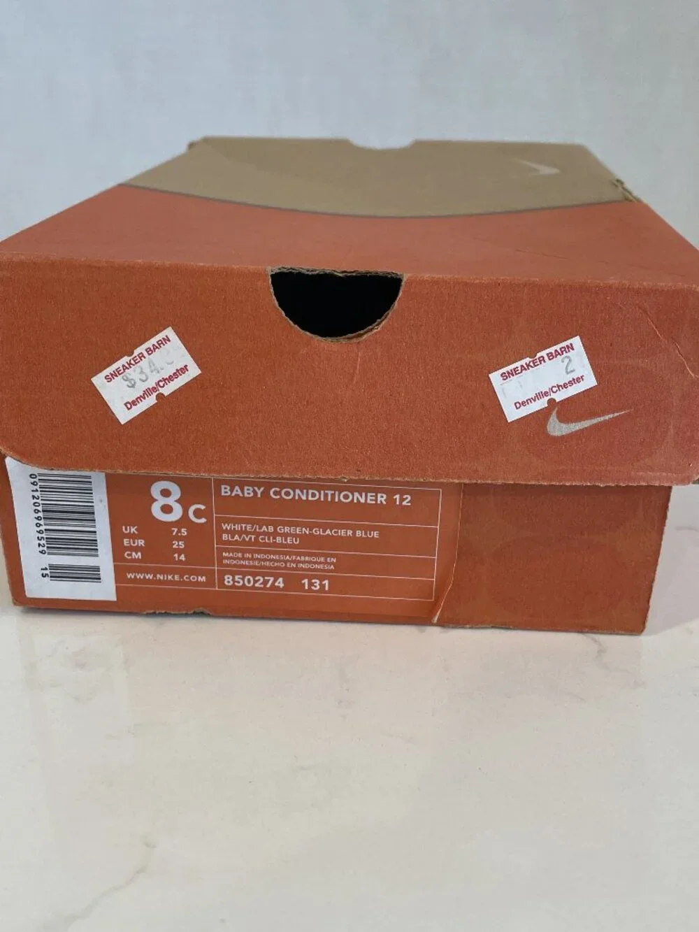 Vtg Nike empty shoebox in classic orange & brown eco-friendly design Just Do It